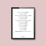 The Script Superheroes | Lyrics Print Quote