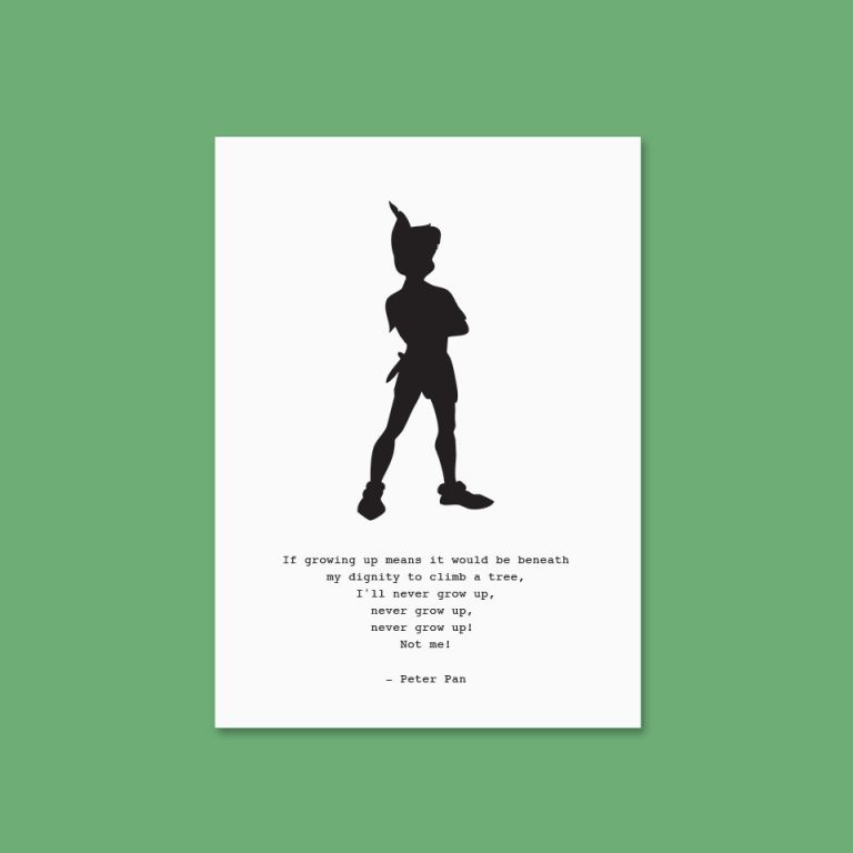 Peter Pan Grow Up Print Quote Famous Prints