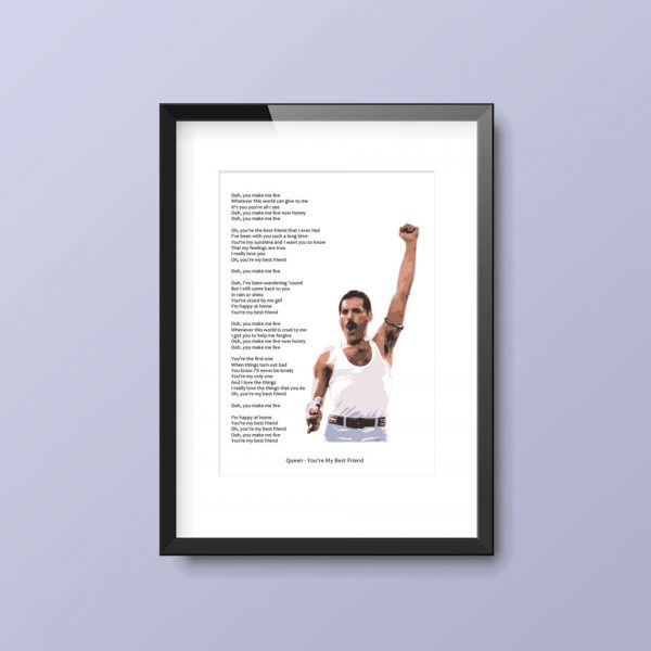 You're My Best Friend - Queen | Lyrics Quote Print - Image 3
