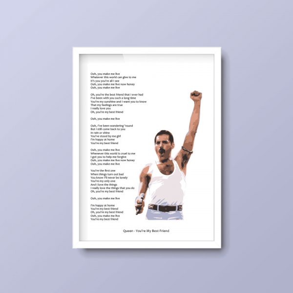 You're My Best Friend - Queen | Lyrics Quote Print - Image 5