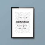 You Are Stronger Than You Realise | Quote Print