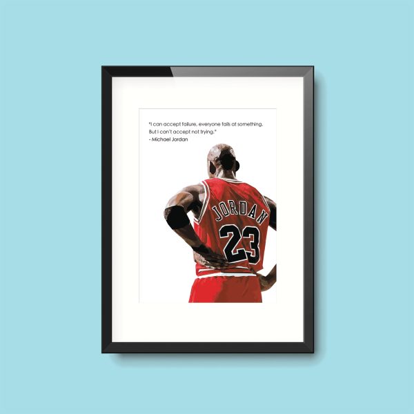Michael Jordan | Motivational Failure Trying Effort Quote Framed Print - Image 5